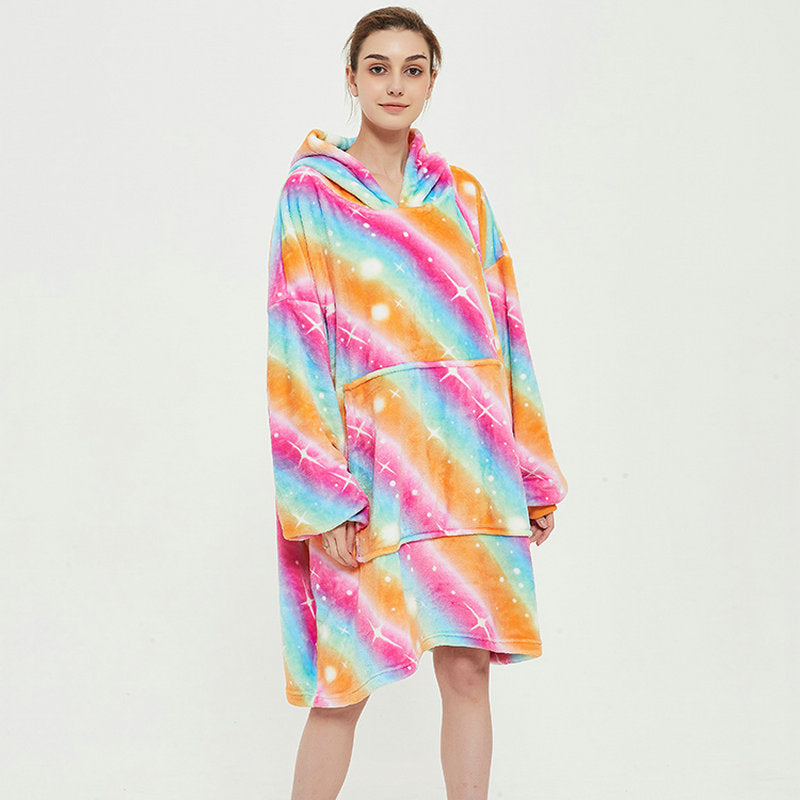 Wearable Blanket Hoodie – Cozy Fleece Sleepwear With Warm Oversized Fit