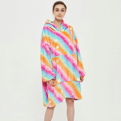 Wearable Blanket Hoodie – Cozy Fleece Sleepwear With Warm Oversized Fit