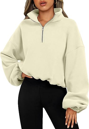 Women Pullover Hoodie - Thick Warm Zipper Hoodie With Stand Collar Sweatshirt