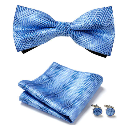 Stylish Bow Ties Set – Men's Floral Polyester Three Piece Tie Set