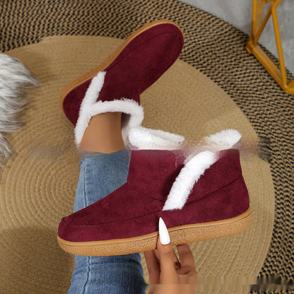 Insulated Cotton Shoes – Padded Warm Flat Bottom Slippers For Women