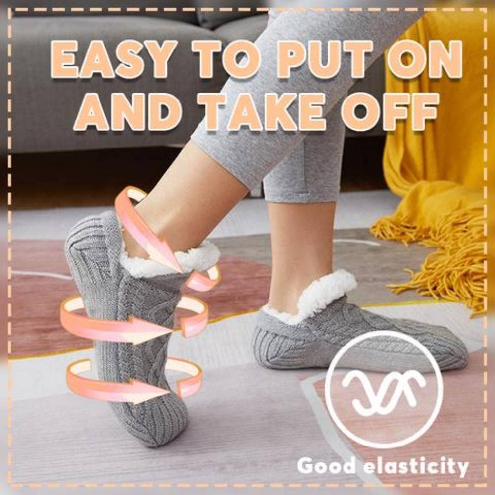 Winter Woolen Socks - Thick Indoor Slipper Socks With Non Slip Grip