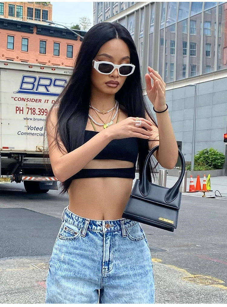 Slim Fashion Jeans - High Waist Denim Trousers For Women | Light Blue & Off-White