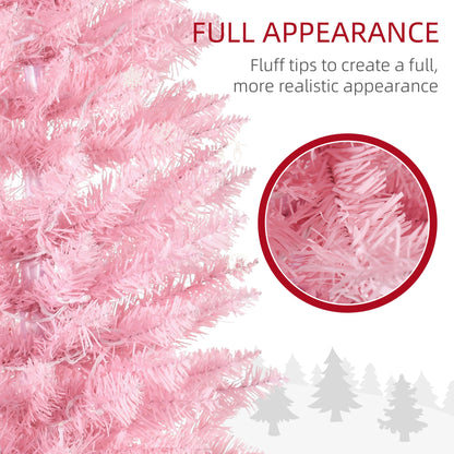 Pink artificial Christmas tree with fluffy tips for a full, realistic appearance