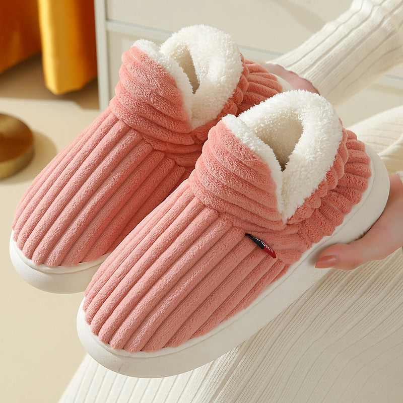 Cotton Winter Slippers – Women's Cozy Indoor Footwear With Soft Corduroy Lining