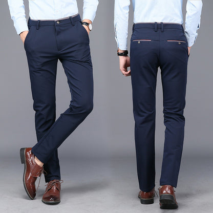Business Casual Pants | Cotton Blend Trousers | Slim Fit Chinos For Men