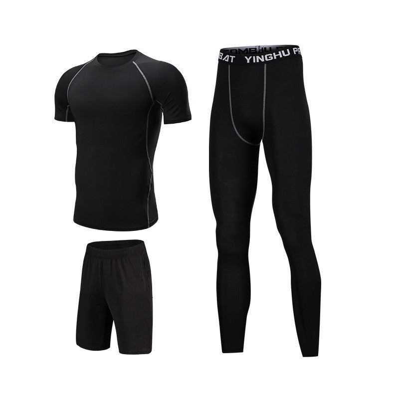 Compression Running Tights Men – 7pcs Workout Clothes Set With Muscle Support