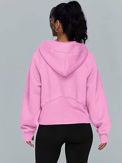 Zipper Hoodies Women | Loose Sport Tops With Pocket | Long Sleeve Pullover Sweater
