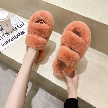 Fuzzy Slippers Women | Cozy Faux Fur Slippers With Soft Rubber Sole