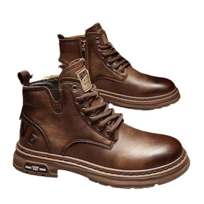 Work Ankle Boots | Retro British Style Martin Boots For Men | Durable PU Footwear