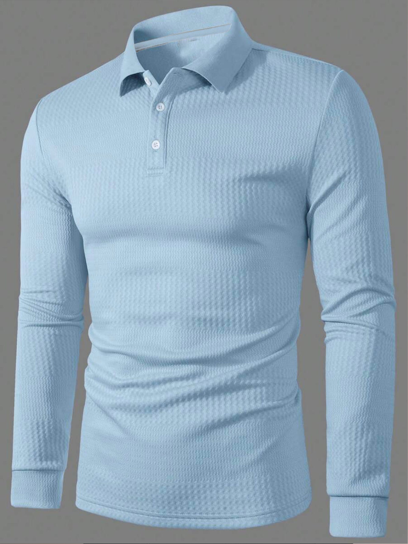 Men's Sports Long Sleeve Casual Fitness Shirt – Lightweight Polyester Fiber Top