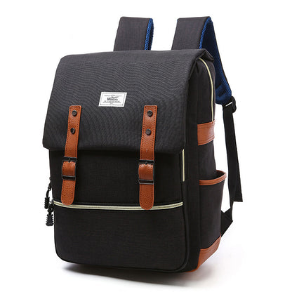 Canvas Backpack – Vintage School Bag With USB Charging Travel Pack