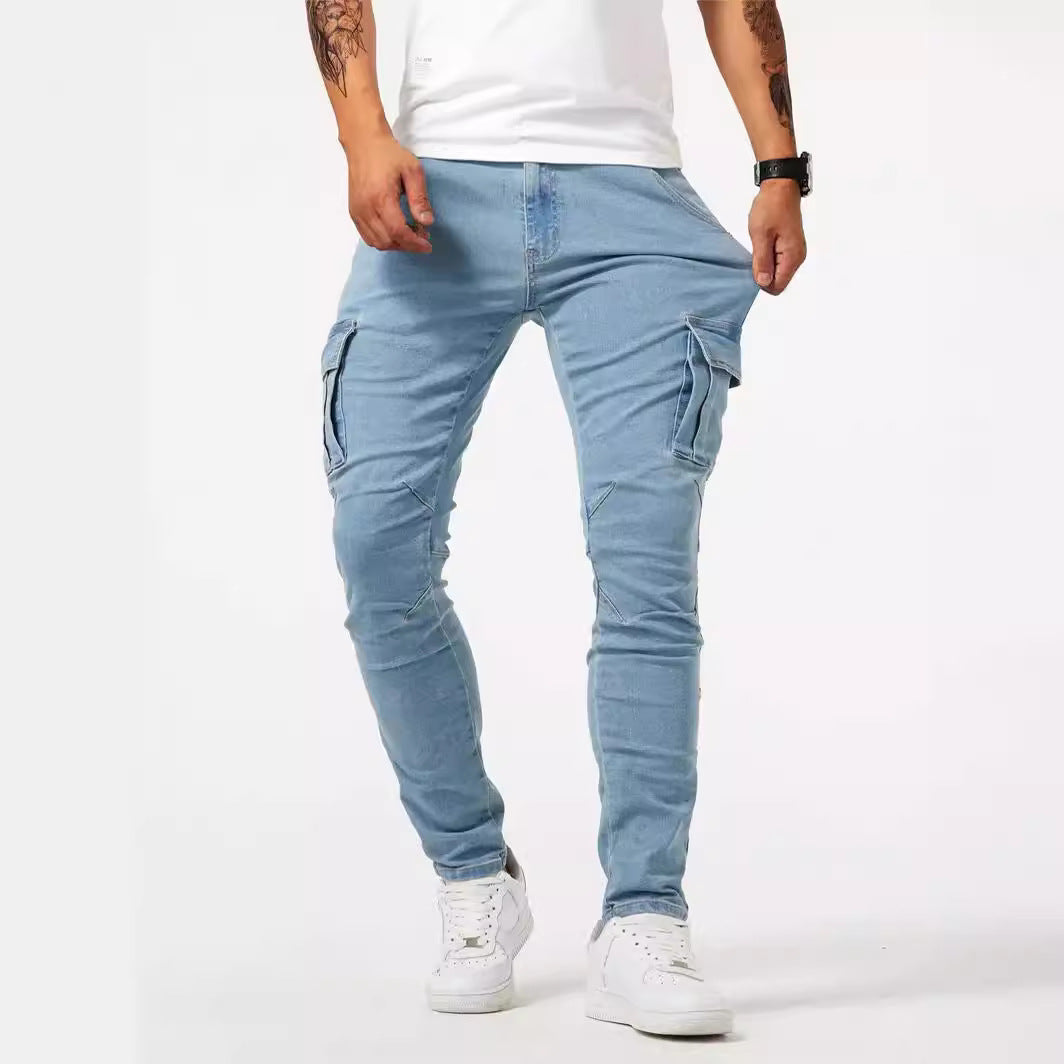 Casual Cargo Pants | Men's Lightweight Stretch Cotton Trousers | Spring Summer Fit