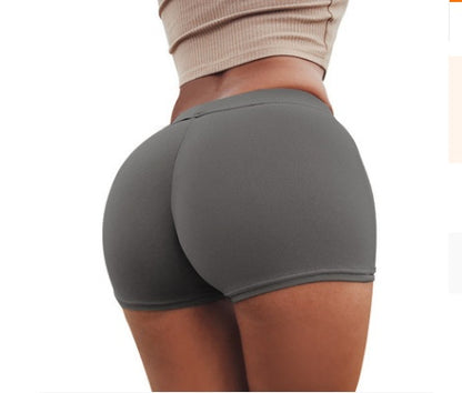 High Waist Yoga Shorts - Seamless Stretch Fitness Gym Shorts With Scrunch Butt