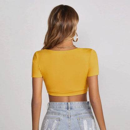 Sexy Slim-fit Street Style Square Neck Crop Top