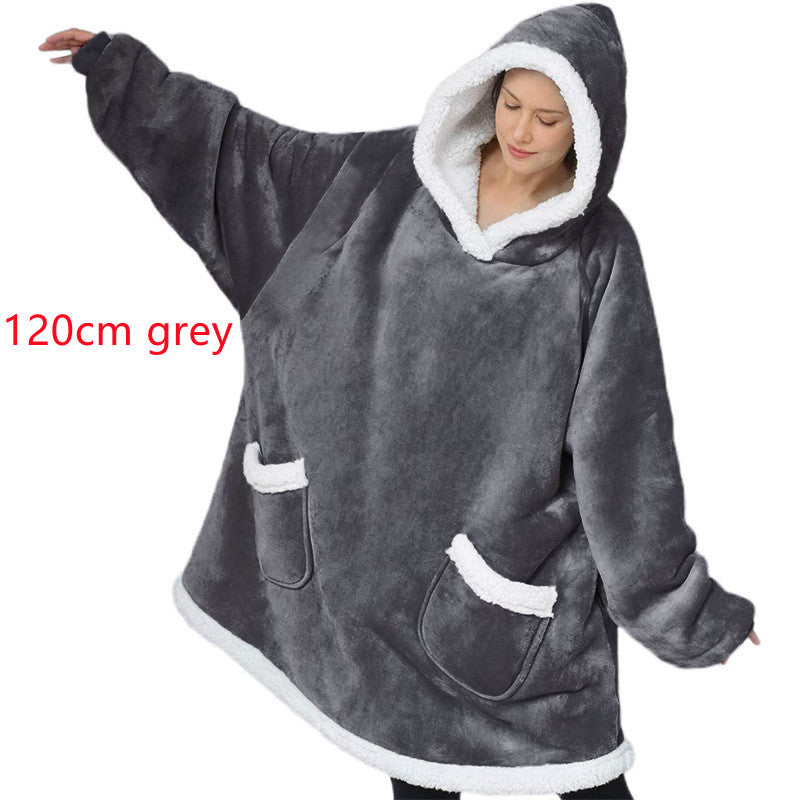 Hoodie Blanket – Oversized Pullover With Pockets | Winter Warm Cozy Wear