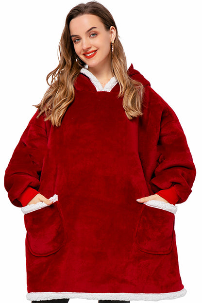 Hoodie Blanket – Oversized Pullover With Pockets | Winter Warm Cozy Wear