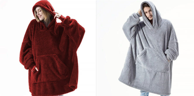 Hoodie Sweatshirt - Double Sided Fleece, Big Pocket, Comfortable Cozy Pullover