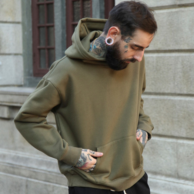 Cotton Lapel Hoodie - Oversized Hedging Style Sweatshirt With Breathable Fabric