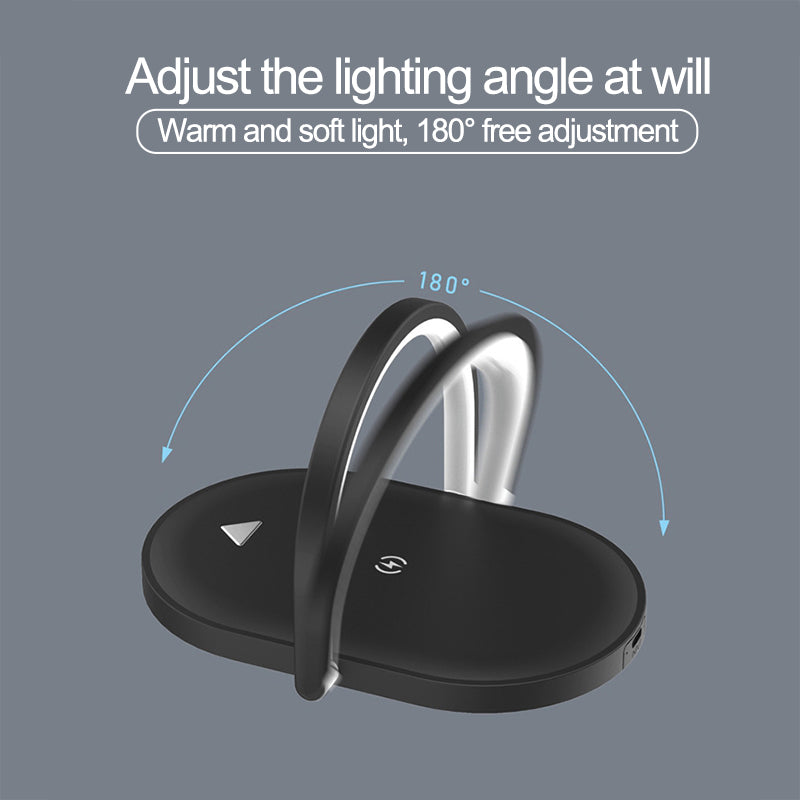 Adjustable portable LED light with 180° rotation for warm, soft lighting