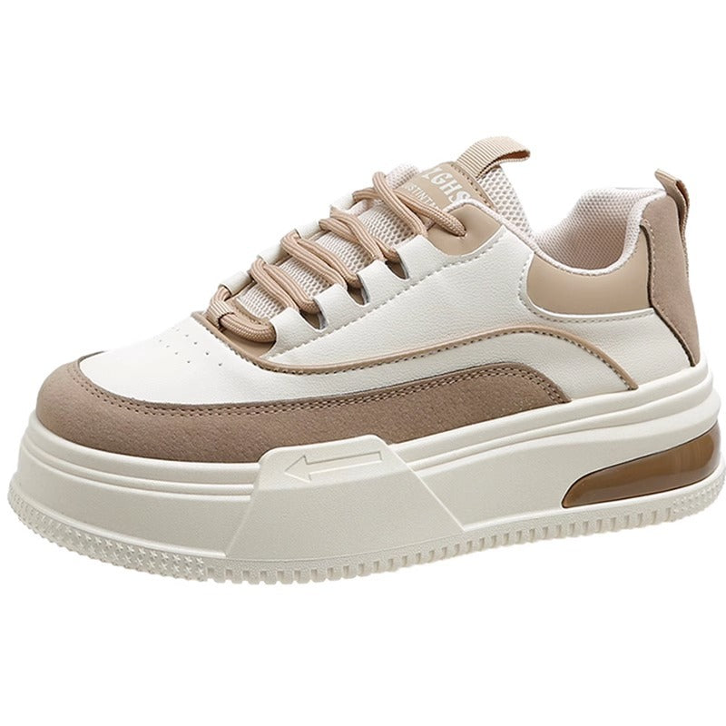 White Platform Sneakers | Fashion Sneakers With Thick Bottom Shoes For Women