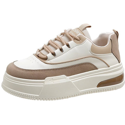 White Platform Sneakers | Fashion Sneakers With Thick Bottom Shoes For Women