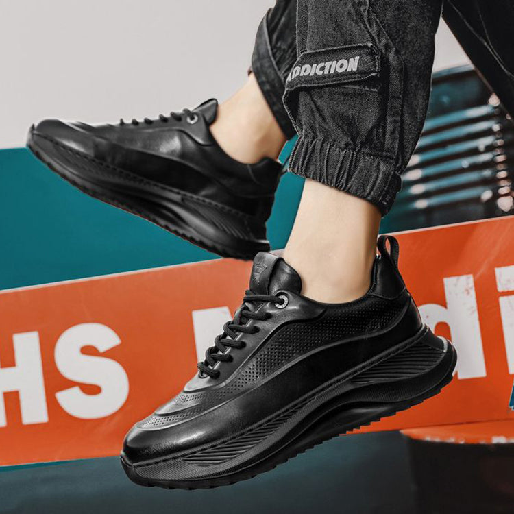 Thick-Soled Sports Shoes Men’s Breathable Sneakers Lace-Up Casual Height Increasing