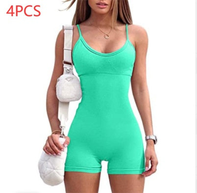 Yoga Workout Romper - Tight Spandex Nylon Jumpsuit For Women | Stylish Fitness Wear