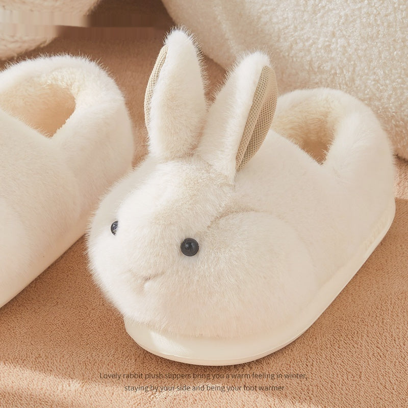 Rabbit Plush Slippers – Cozy Cotton House Shoes For Women’s Home Comfort