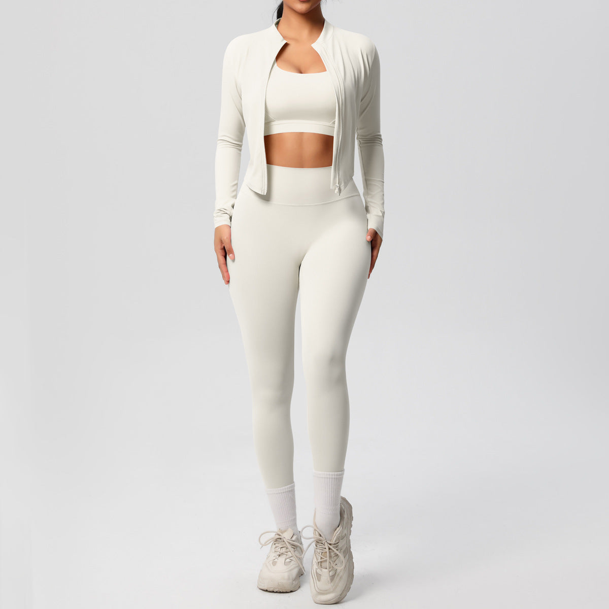 Yoga Vest Jacket - Tight Long Sleeve Spandex Exercise Bra with Beauty Back