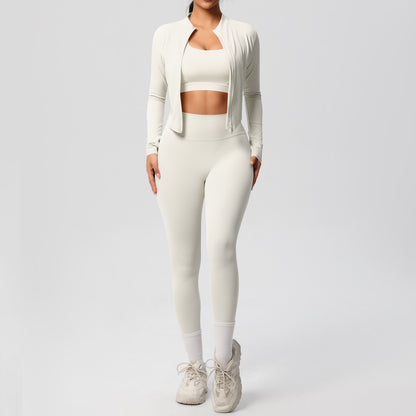 Yoga Vest Jacket - Tight Long Sleeve Spandex Exercise Bra with Beauty Back