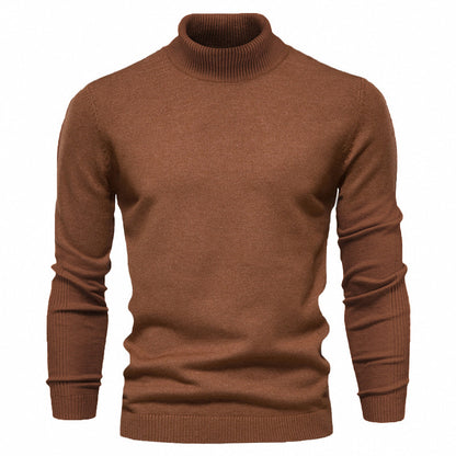 Slim Pullover Sweater For Men | Solid Color Turtleneck | Winter Casual Tops