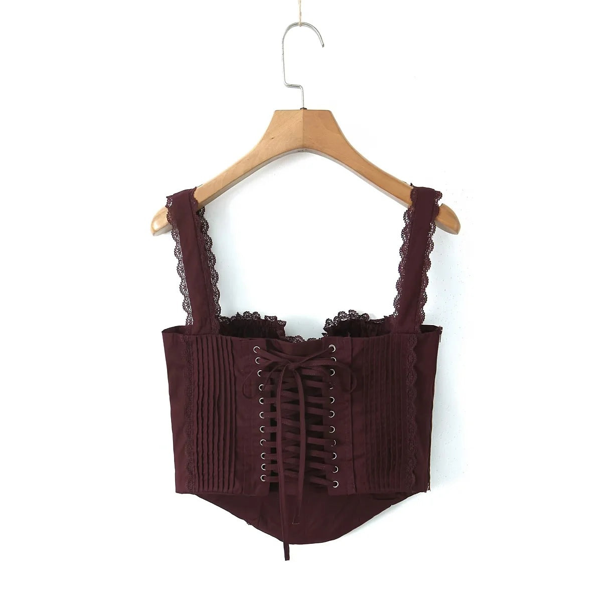 Sexy Lace Trim Vest - Small Sling Slim Fit Ultra Short Pullover Top