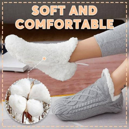 Winter Woolen Socks - Thick Indoor Slipper Socks With Non Slip Grip