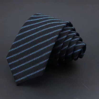 Men's Business Tie | Classic Striped Necktie | Formal Cotton & Polyester Yarn