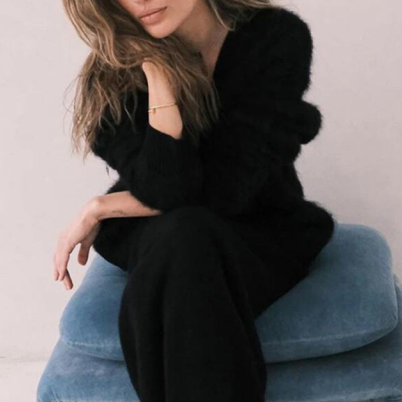 Loose V-Neck Cardigan | Button Knitted Sweater - Stylish Fall Winter Fashion