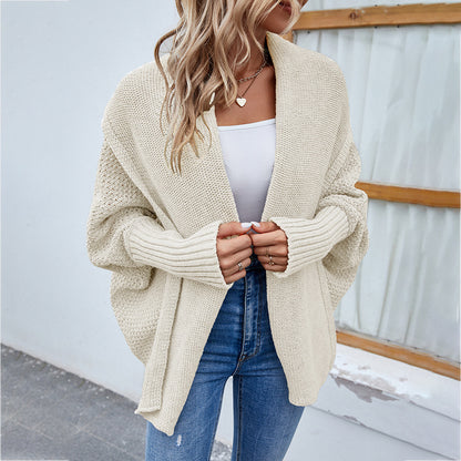 Loose Knitted Sweater | Bat Sleeve Cardigan | Large Lapel Autumn Winter Jacket