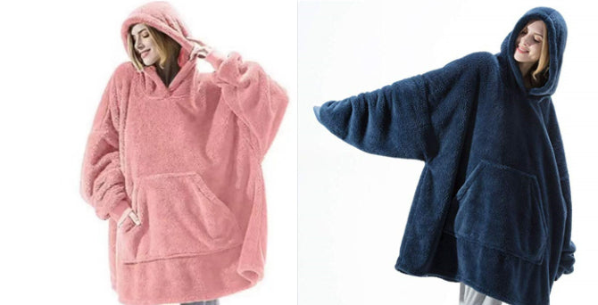 Hoodie Sweatshirt - Double Sided Fleece, Big Pocket, Comfortable Cozy Pullover