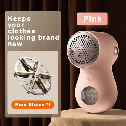 Pink fabric shaver with metal blades keeps clothes looking brand new