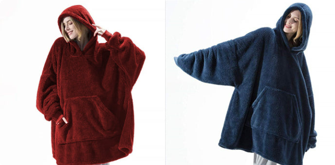 Hoodie Sweatshirt - Double Sided Fleece, Big Pocket, Comfortable Cozy Pullover