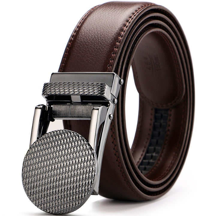 Adjustable Holeless Belt | Casual Men's Leather Belt With Alloy Buckle