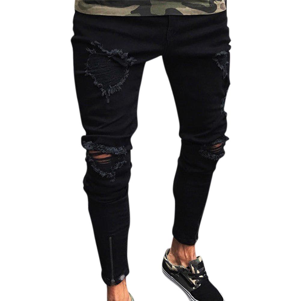 Men's Pencil Pants | Slim Casual Jeans | Low Waist Thin Elastic Trousers