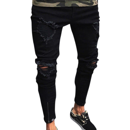 Men's Pencil Pants | Slim Casual Jeans | Low Waist Thin Elastic Trousers