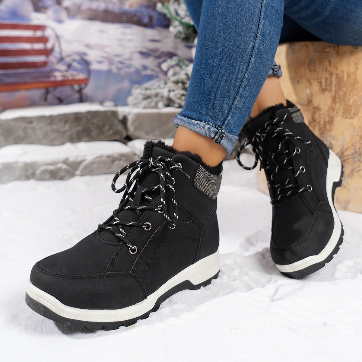 Women's Suede Boots | Warm Winter Footwear With Non Slip Rubber Sole