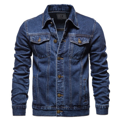 Men's Casual Jacket | Blue Denim Outerwear | Slim Fit Lightweight Hooded Coat