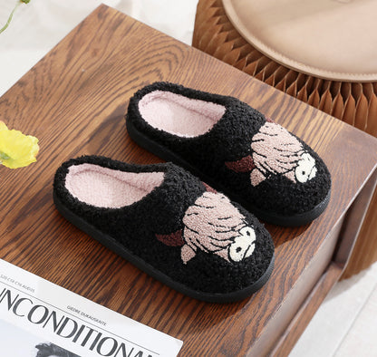 Women's Cotton Slippers – Warm Plush Winter Home Footwear With TPR Sole