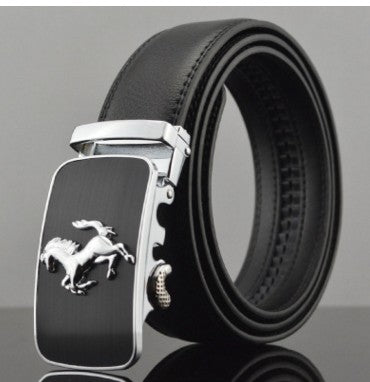 Men Leather Belts – Adjustable Cowhide Strap With Automatic Buckle