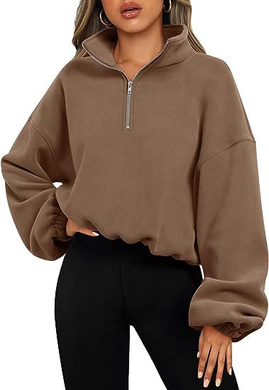 Women Pullover Hoodie - Thick Warm Zipper Hoodie With Stand Collar Sweatshirt