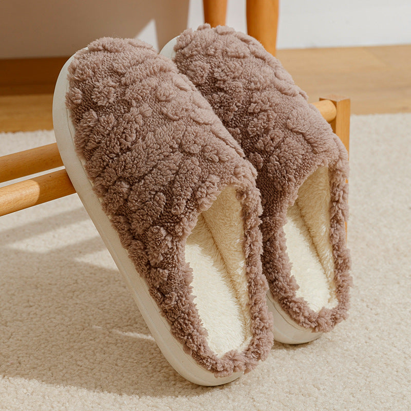 Fuzzy Slippers | Plush Cotton Slippers With Memory Foam And Anti Skid Soles