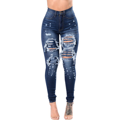Women's Ripped Jeans - Trendy Distressed Skinny Denim Pants For Women